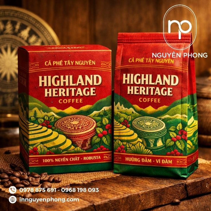 Mẫu in hộp đựng cà phê thương hiệu 